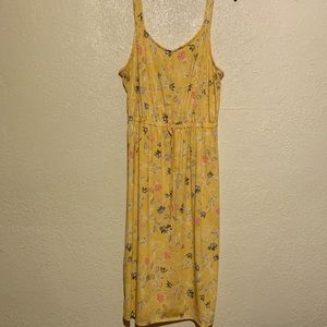 West Loop Summer Dress yellow Floral Orange L Sleeveless 🌀